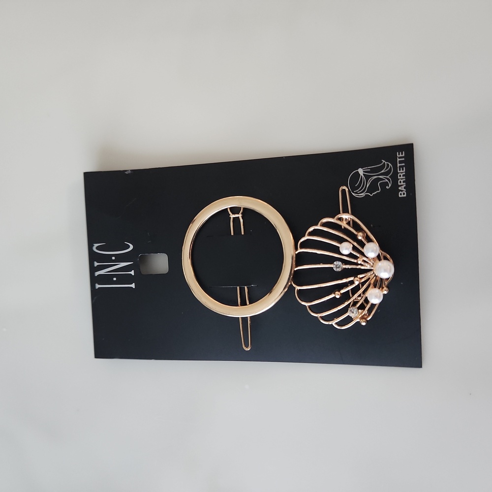 Gold Hair Clips with Pearls